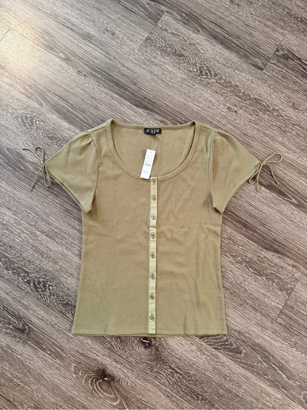 J. Crew Rib Button Up Shirt with Satin Trim New